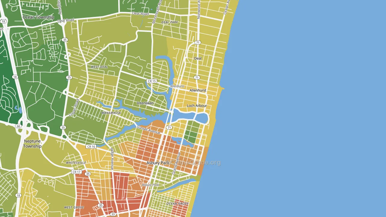 Loch Arbour, NJ Map of Murder Rates