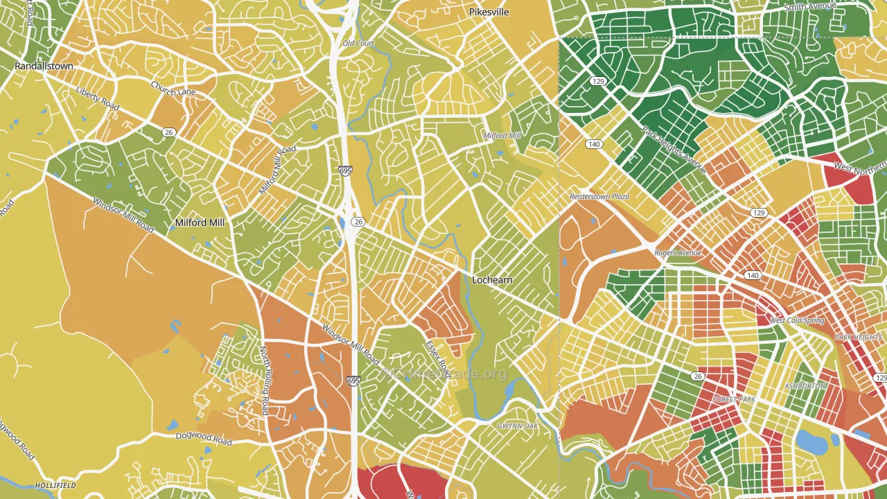 Lochearn, MD Map of Murder Rates