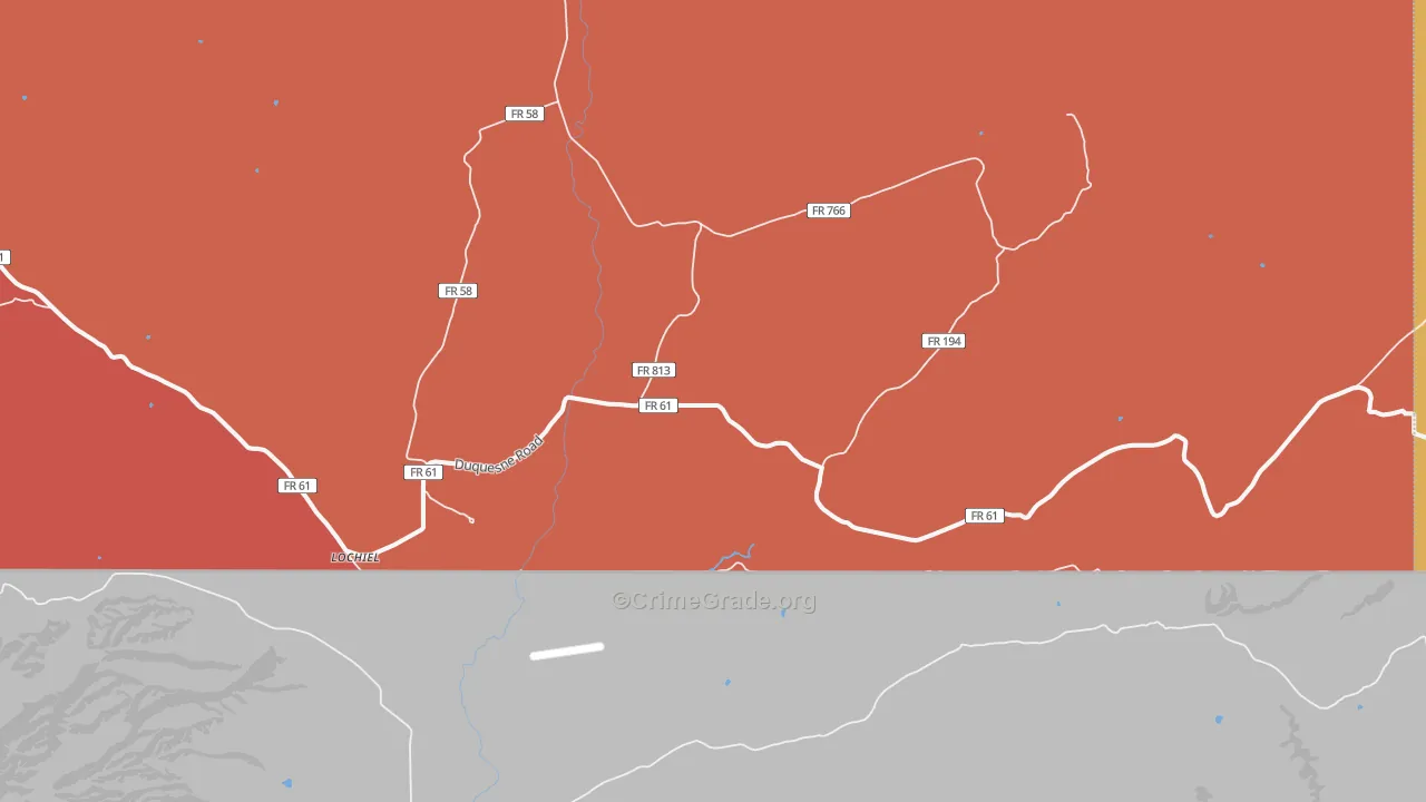 Lochiel, AZ Map of Murder Rates