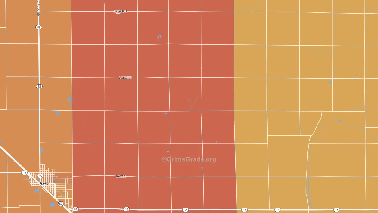 Lochiel, IN Map of Murder Rates