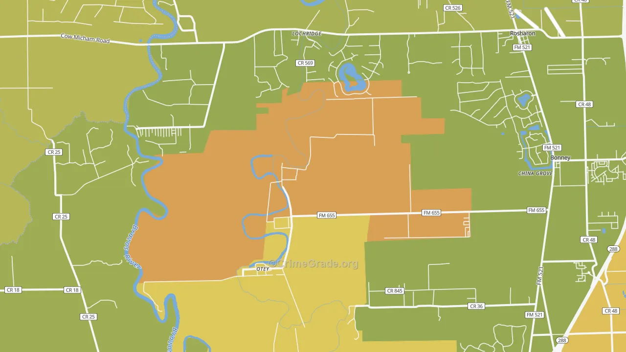 Lochridge, TX Map of Murder Rates