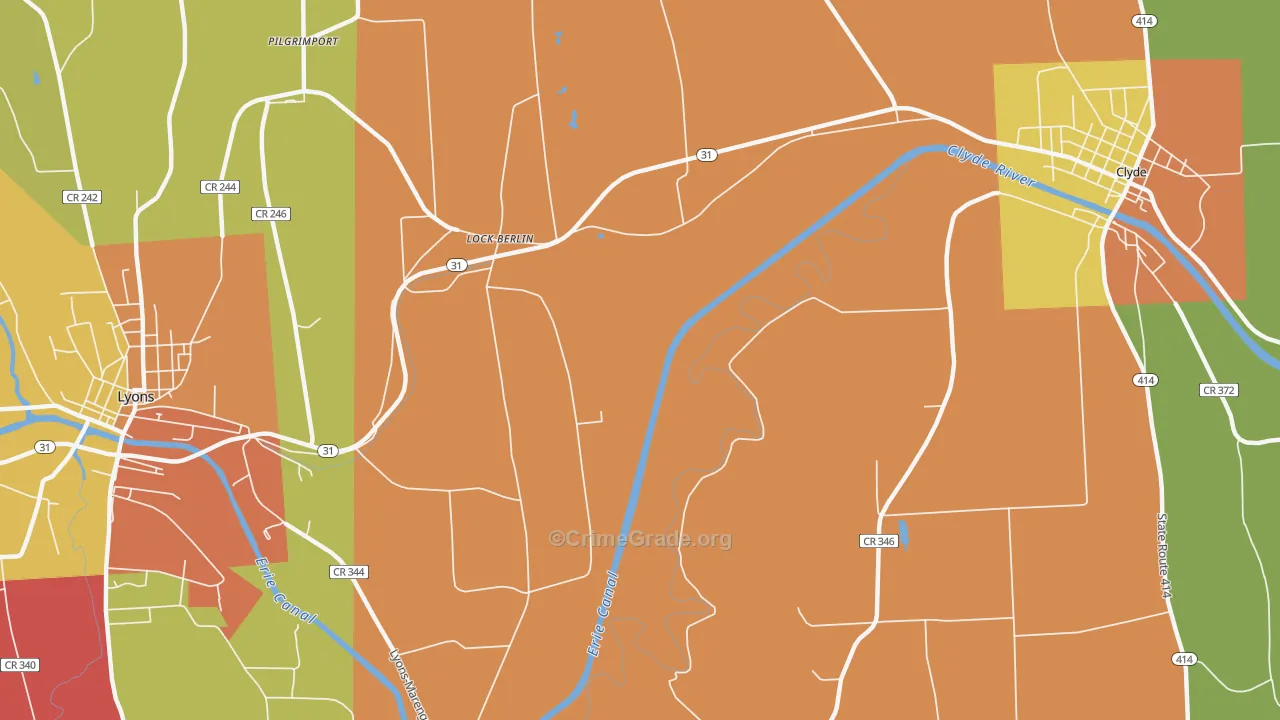 Lock Berlin, NY Map of Murder Rates