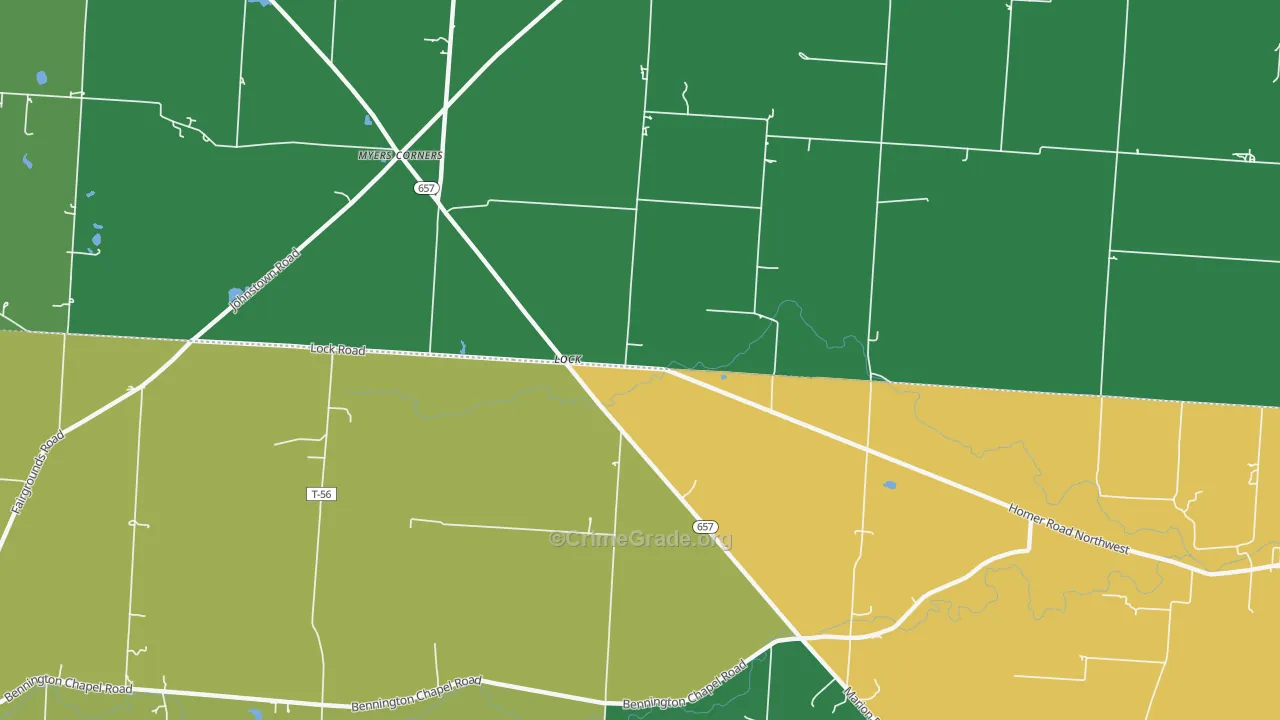 Lock, OH Map of Murder Rates