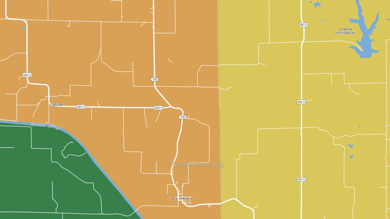 Lock Springs, MO Map of Murder Rates