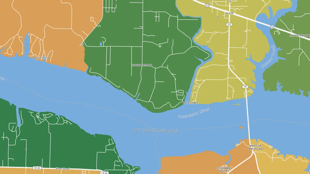Lock Three, AL Map of Murder Rates