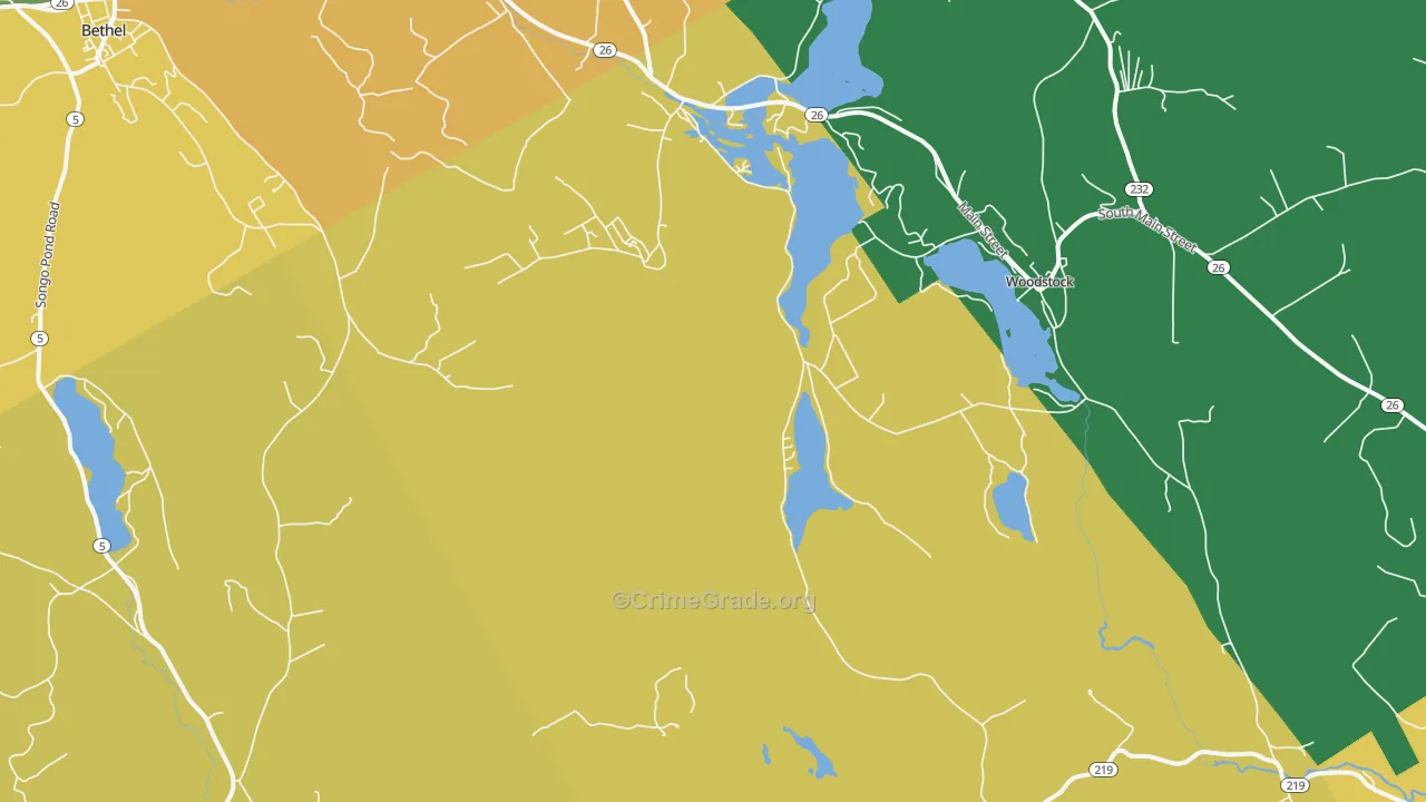 Locke Mills, ME Map of Murder Rates