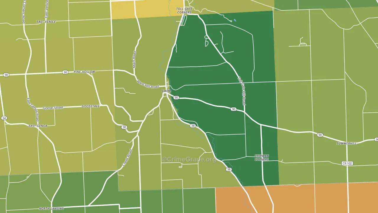 Locke, NY Map of Murder Rates