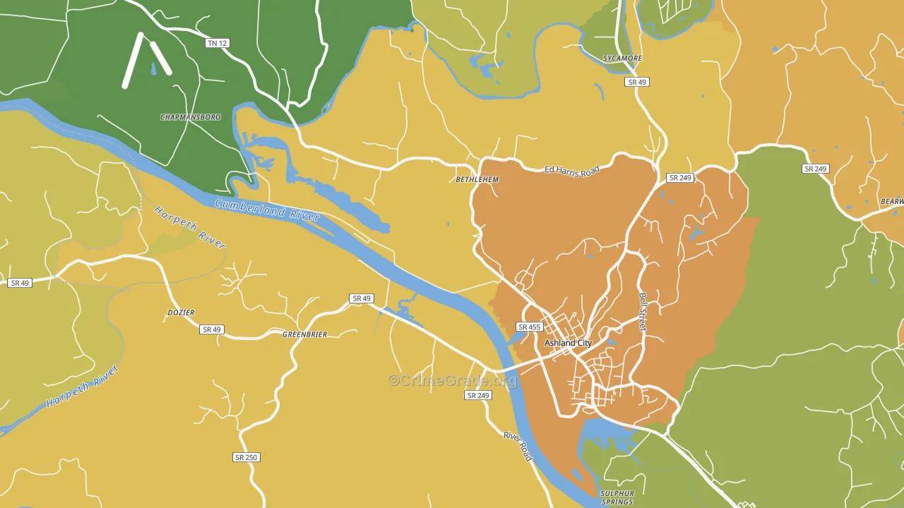 Lockertsville, TN Map of Murder Rates