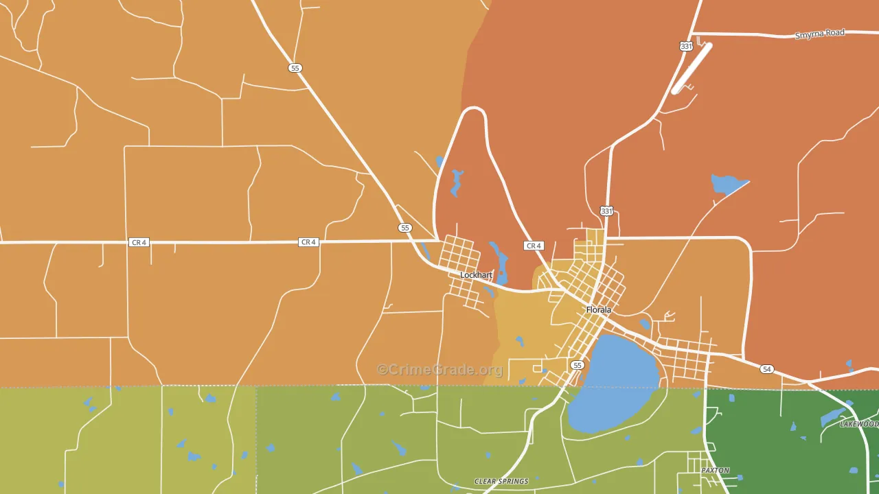 Lockhart, AL Map of Murder Rates
