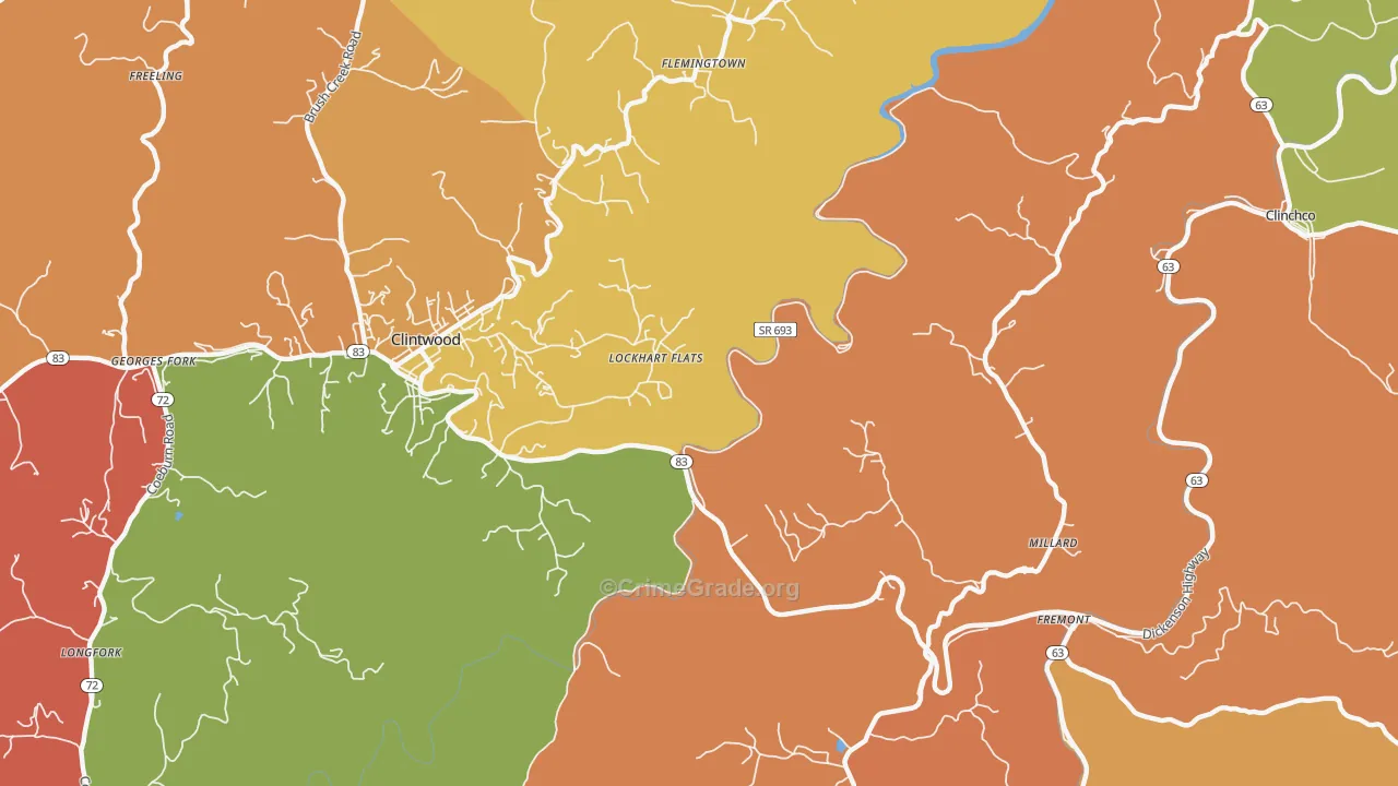 Lockhart Flats, VA Map of Murder Rates