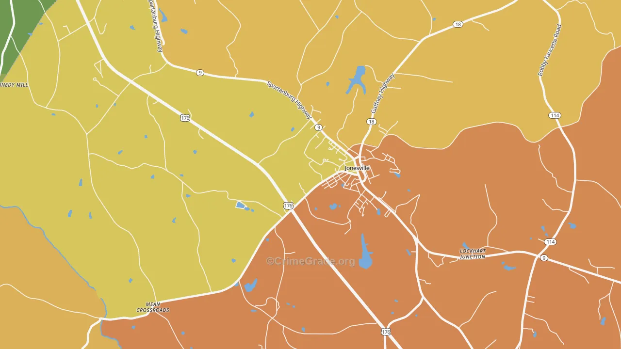 Lockhart Junction, SC Map of Murder Rates