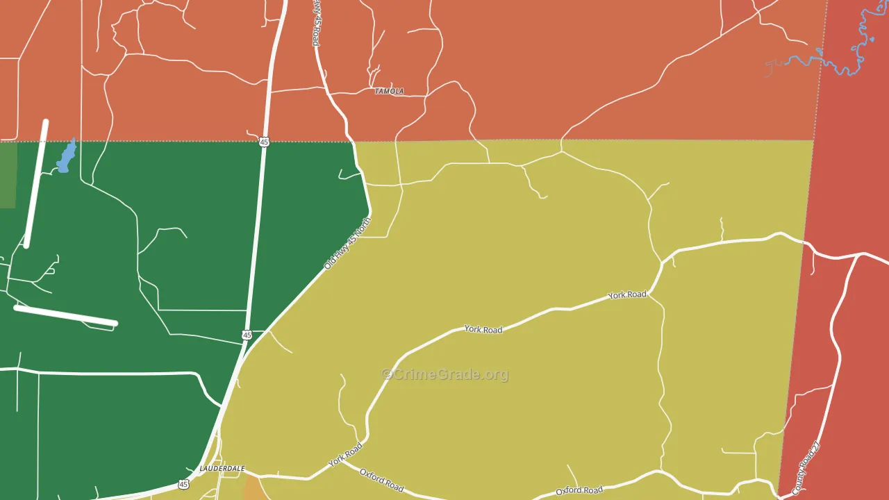Lockhart, MS Map of Murder Rates