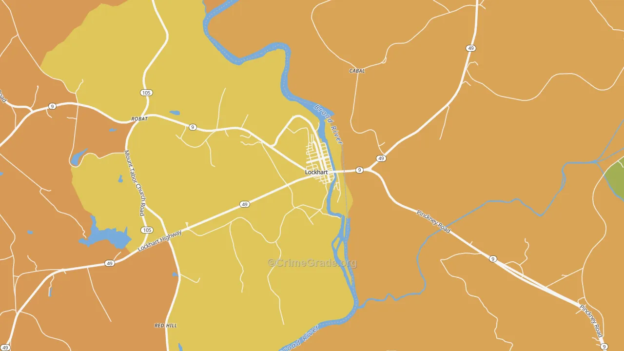 Lockhart, SC Map of Murder Rates