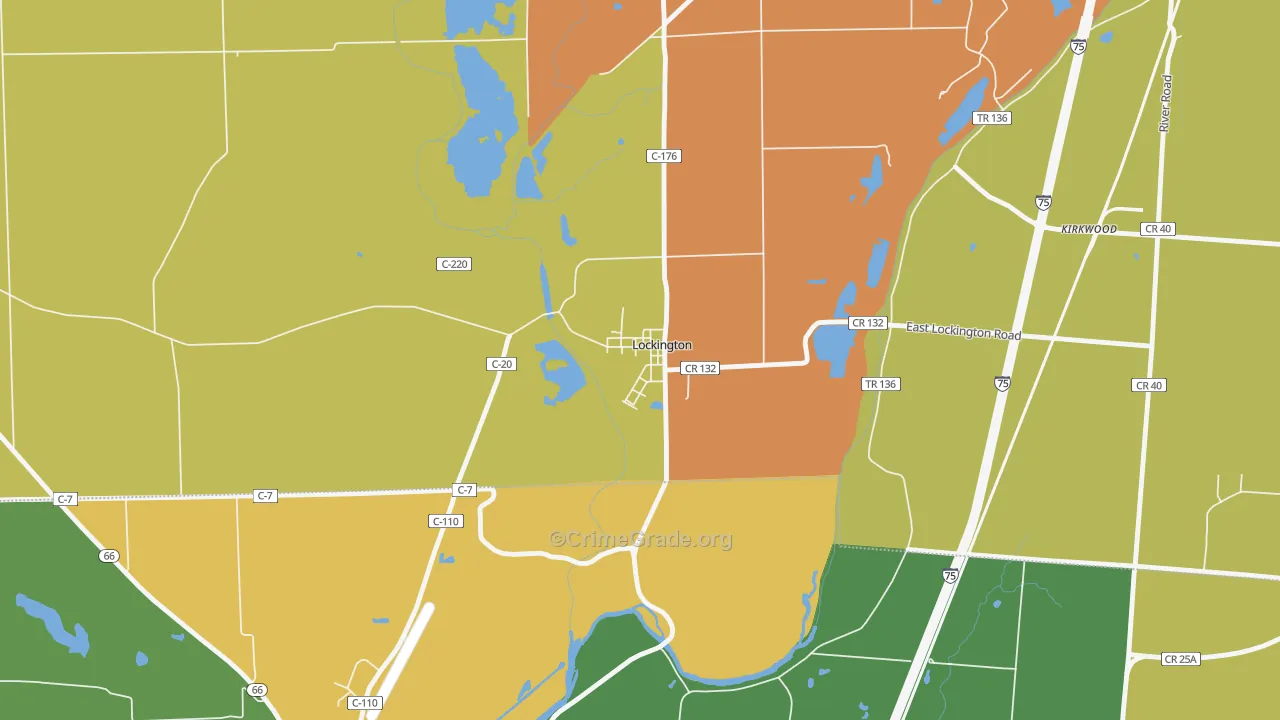 Lockington, OH Map of Murder Rates