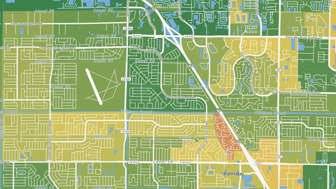Lockmar Estates, Palm Bay, FL Map of Murder Rates