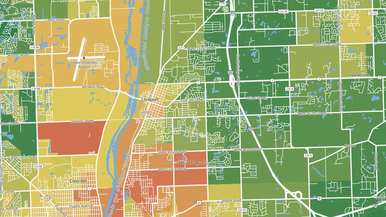 Lockport, IL Map of Murder Rates