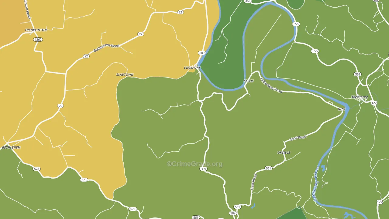 Lockport, KY Map of Murder Rates
