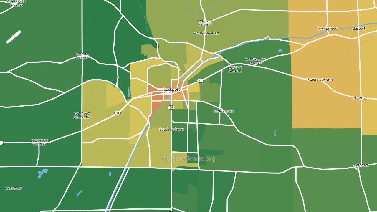 Lockport, NY Map of Murder Rates
