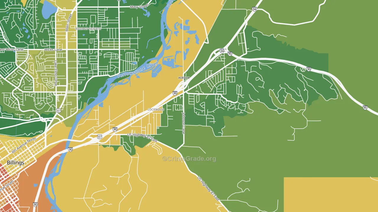 Lockwood, MT Map of Murder Rates