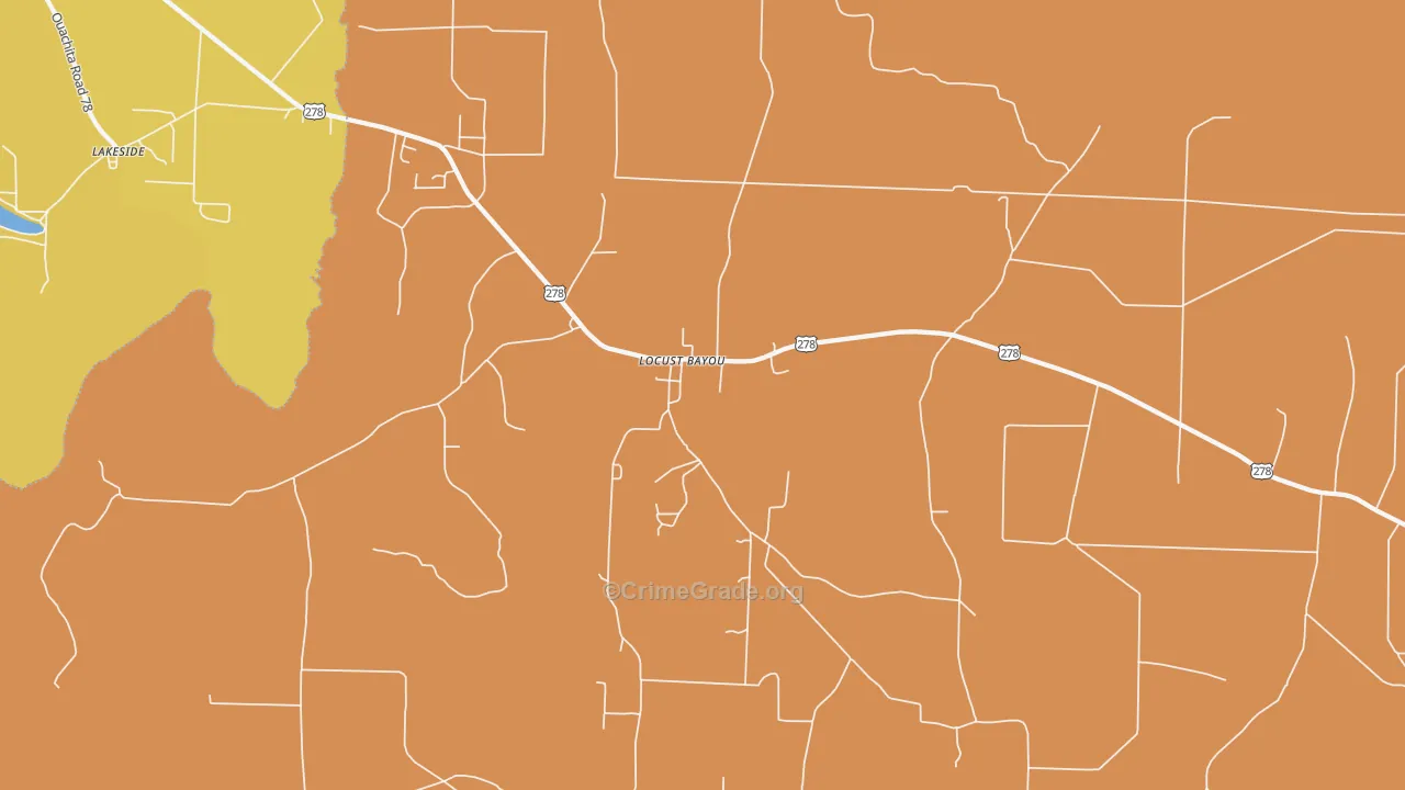 Locust Bayou, AR Map of Murder Rates
