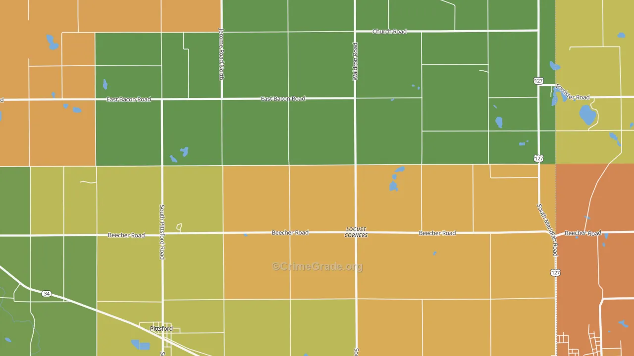 Locust Corners, MI Map of Murder Rates