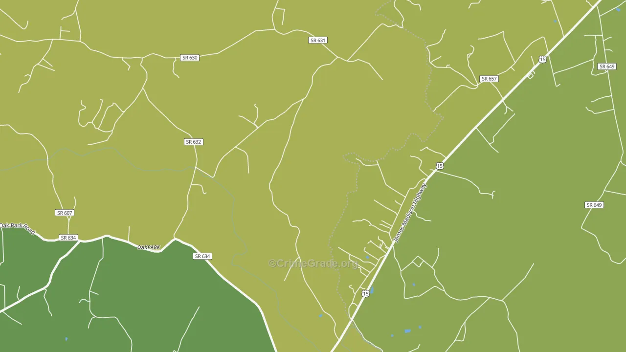 Locust Dale, VA Map of Murder Rates