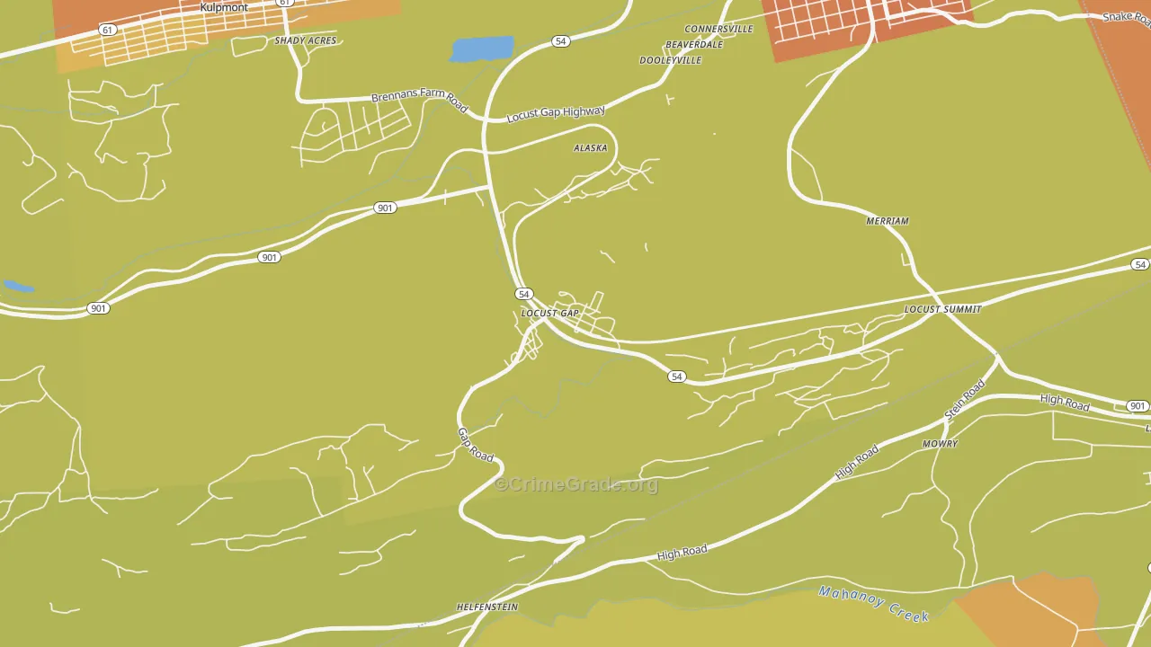 Locust Gap, PA Map of Murder Rates
