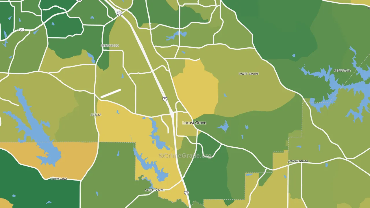 Locust Grove, GA Map of Murder Rates