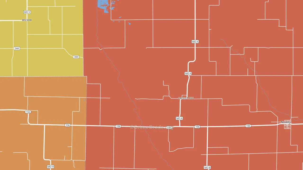 Locust Hill, MO Map of Murder Rates