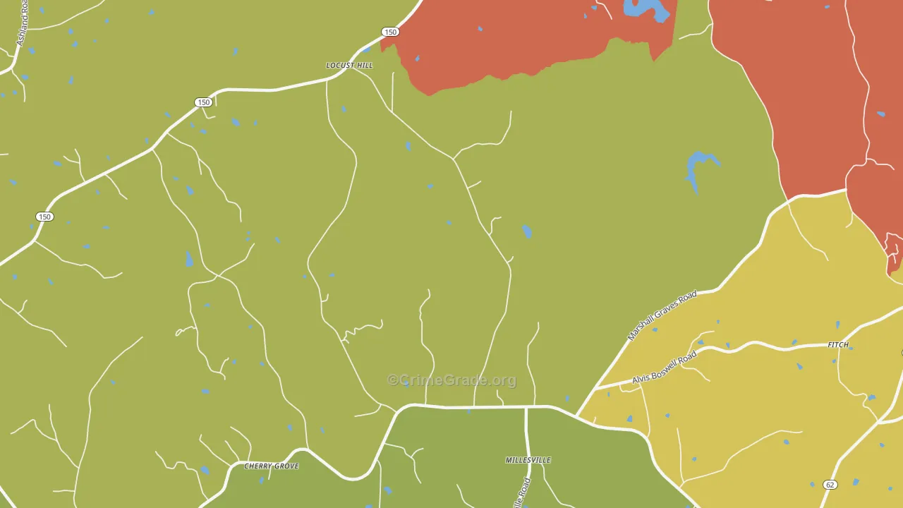 Locust Hill, NC Map of Murder Rates