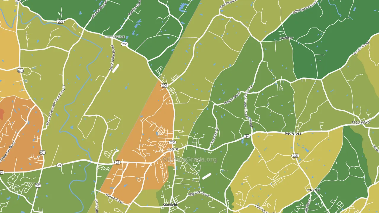 Locust, NC Map of Murder Rates