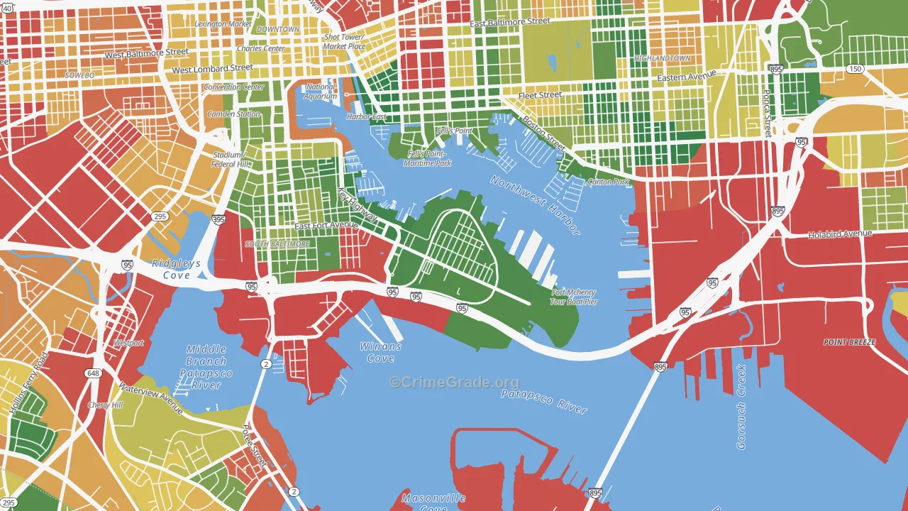 Locust Point, Baltimore, MD Map of Murder Rates