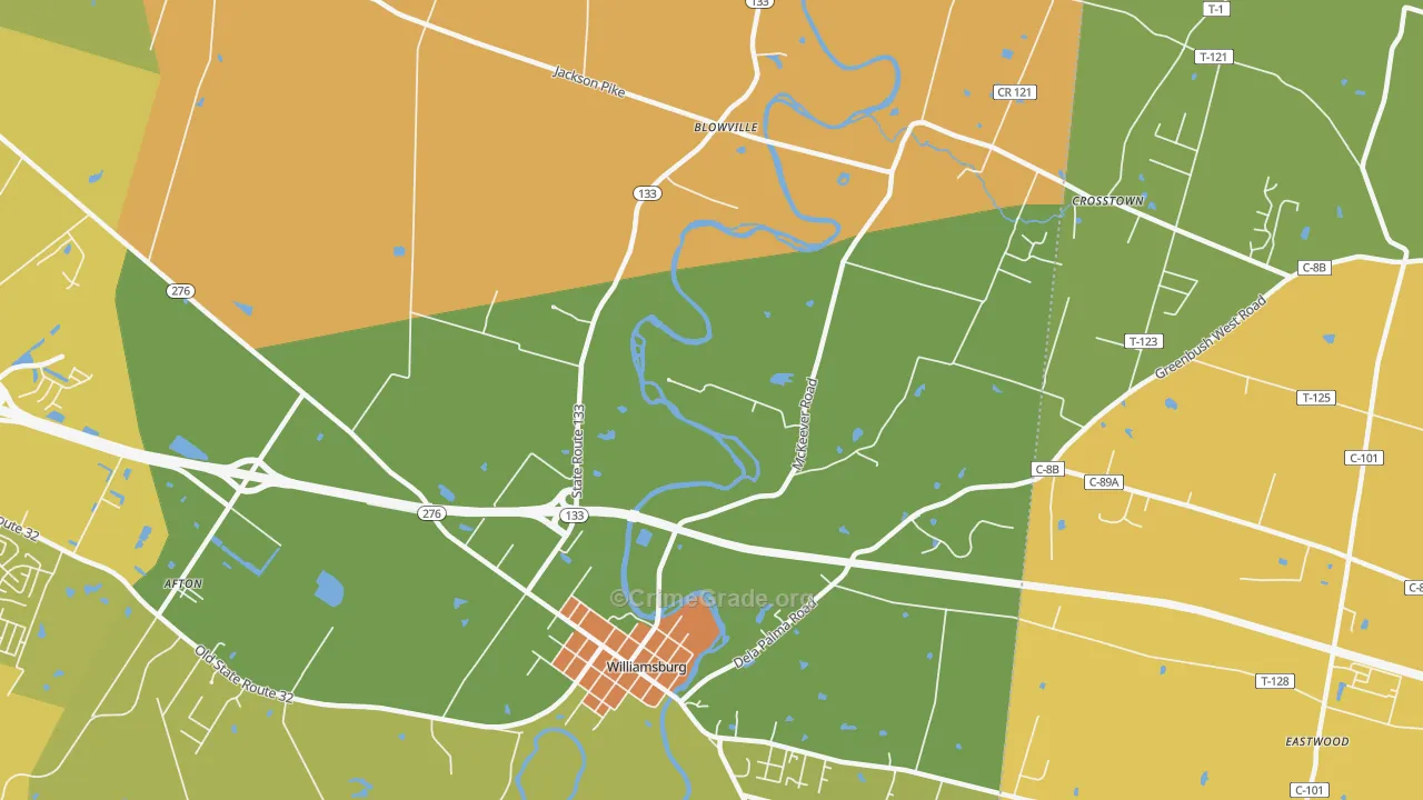 Locust Ridge, OH Map of Murder Rates
