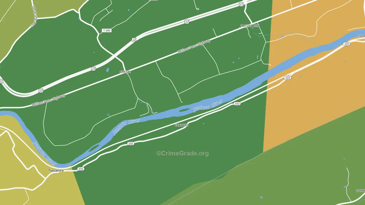 Locust Run, PA Map of Murder Rates