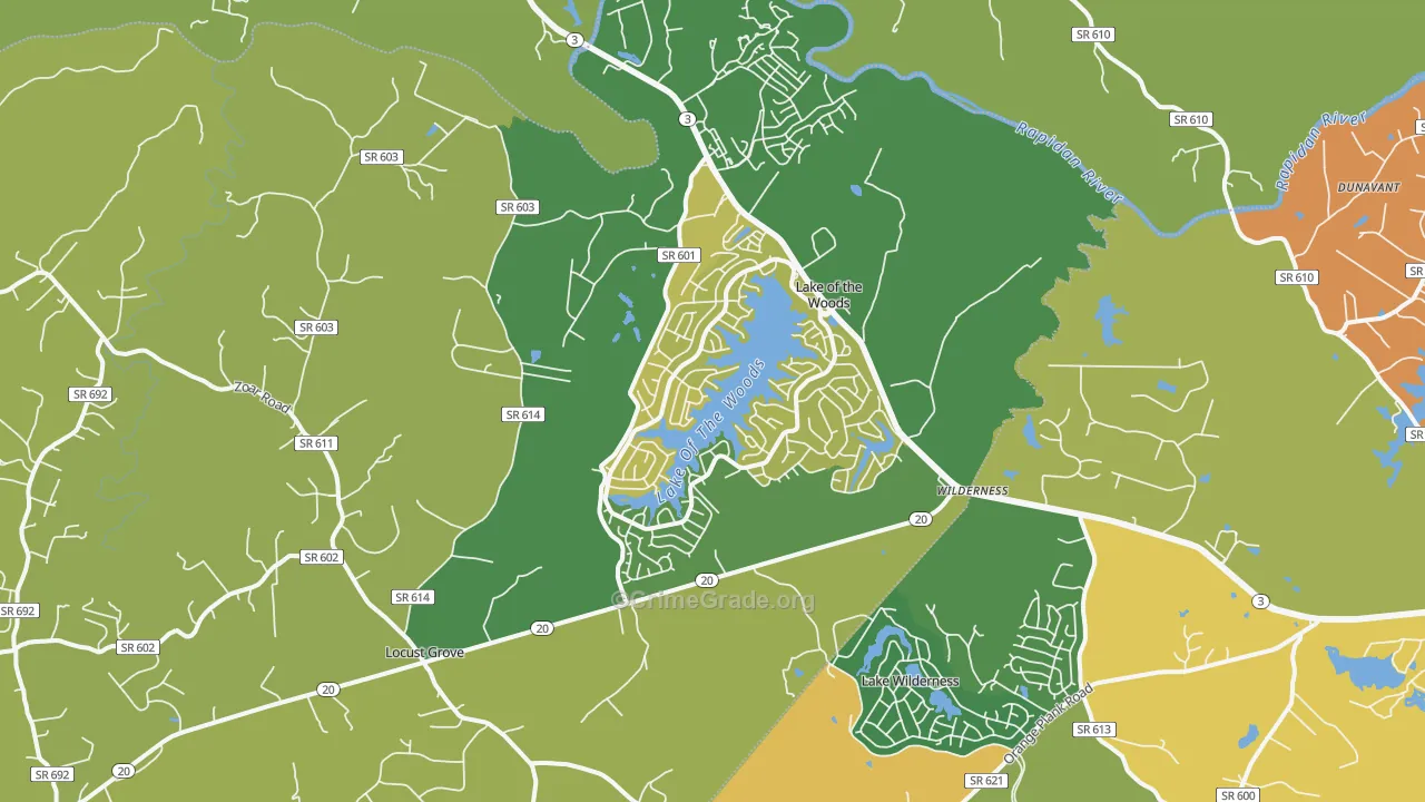 Locust Grove, VA Map of Murder Rates
