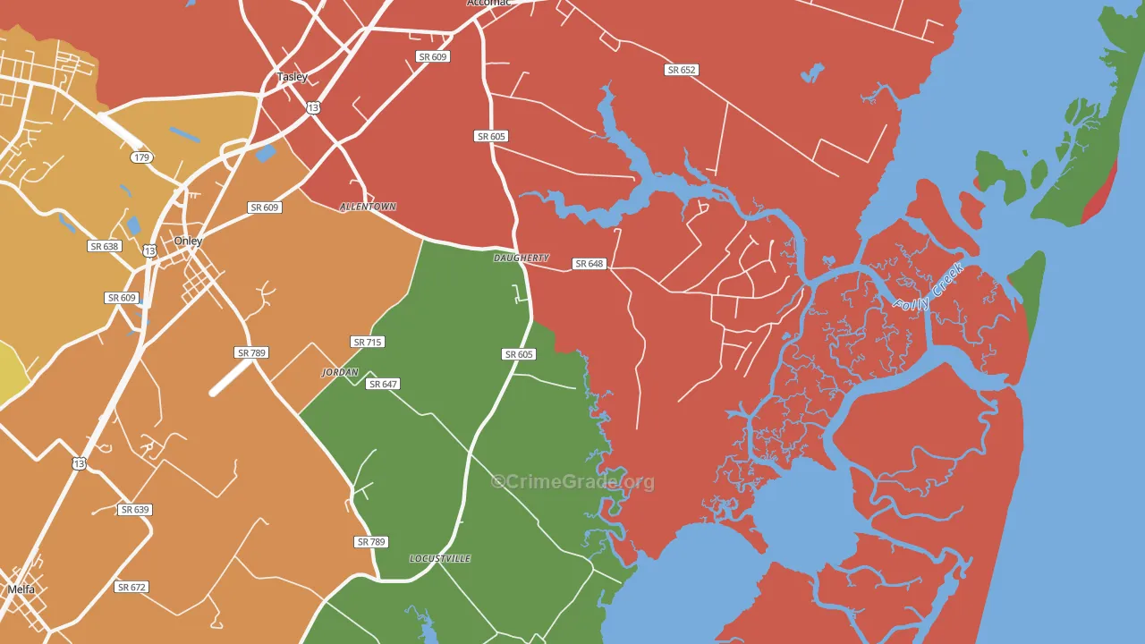 Locustville, VA Map of Murder Rates