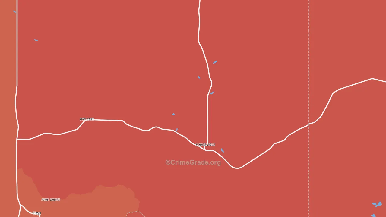 Lodge Pole, MT Map of Murder Rates