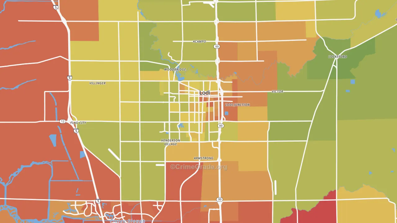 Lodi, CA Map of Murder Rates