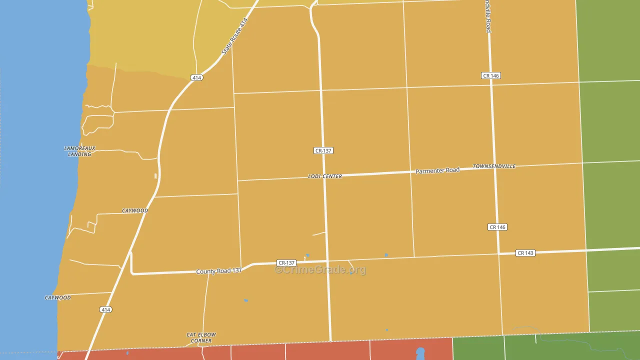 Lodi Center, NY Map of Murder Rates