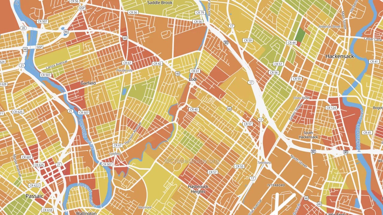 Lodi, NJ Map of Murder Rates