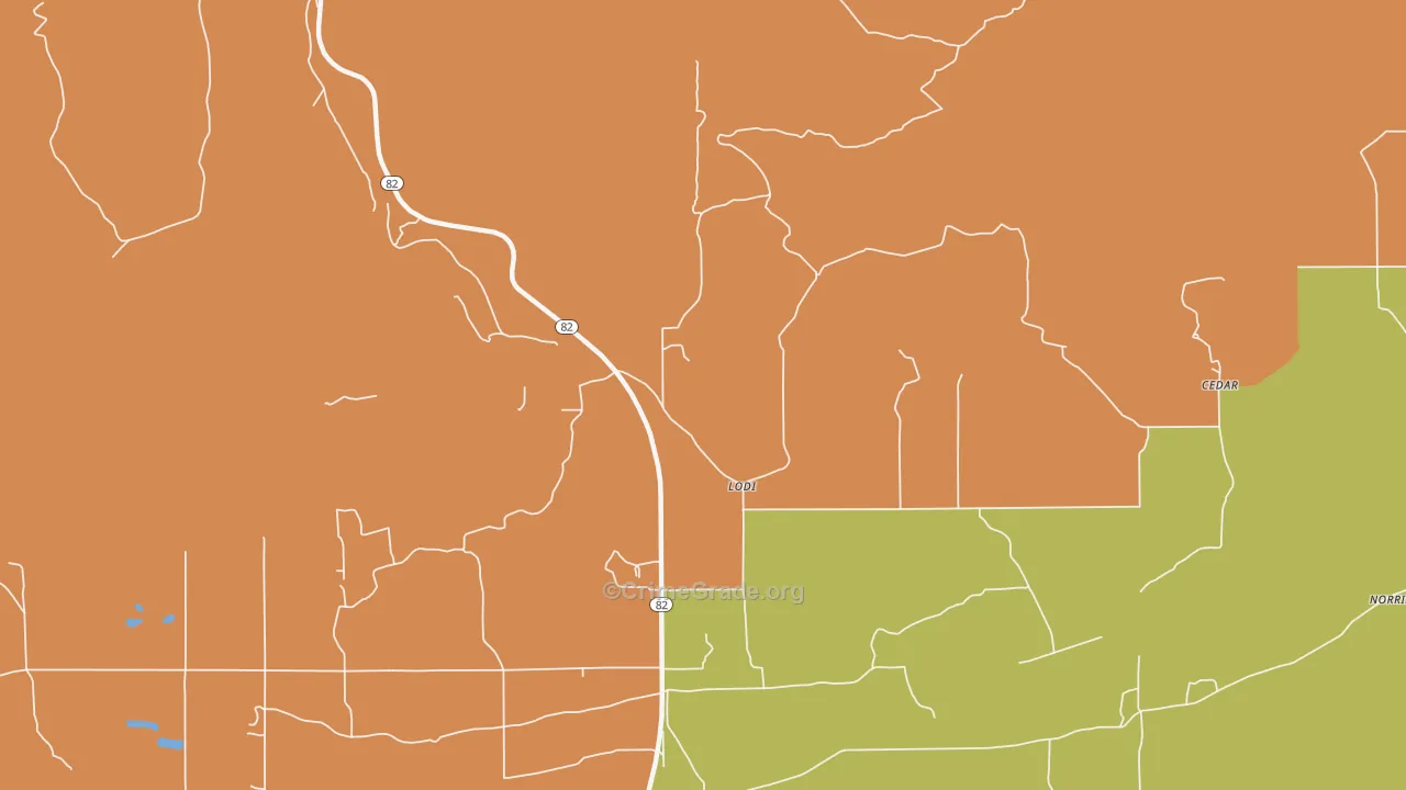 Lodi, OK Map of Murder Rates
