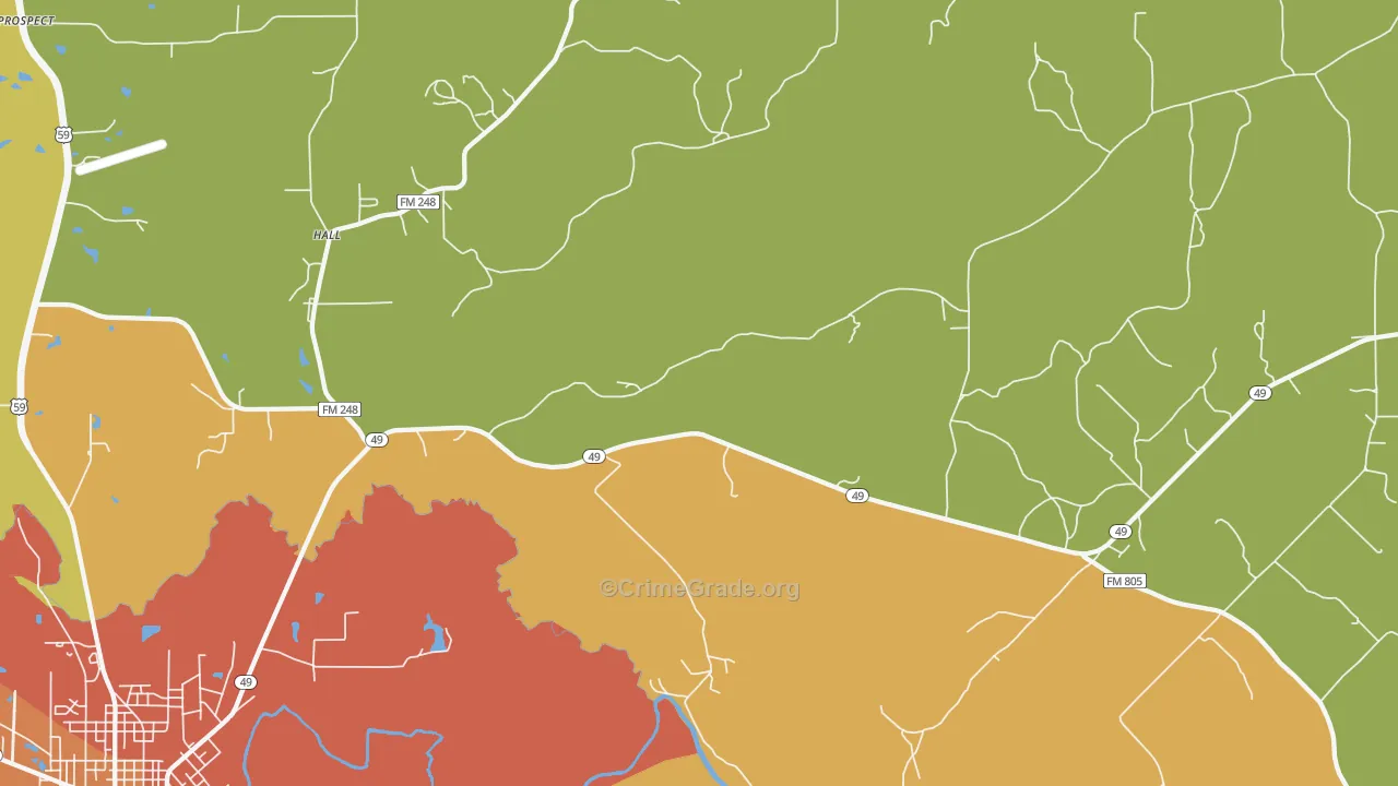 Lodi, TX Map of Murder Rates