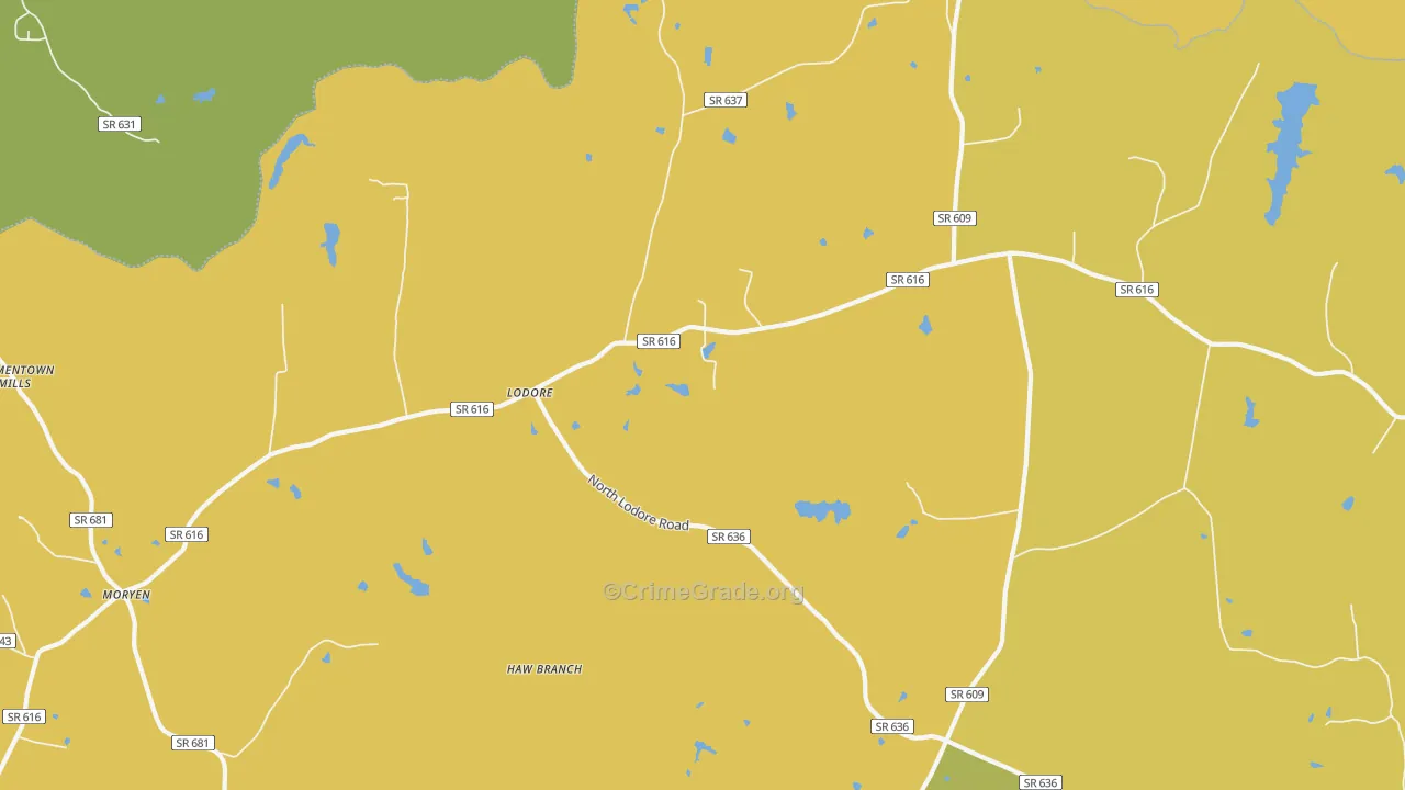Lodore, VA Map of Murder Rates