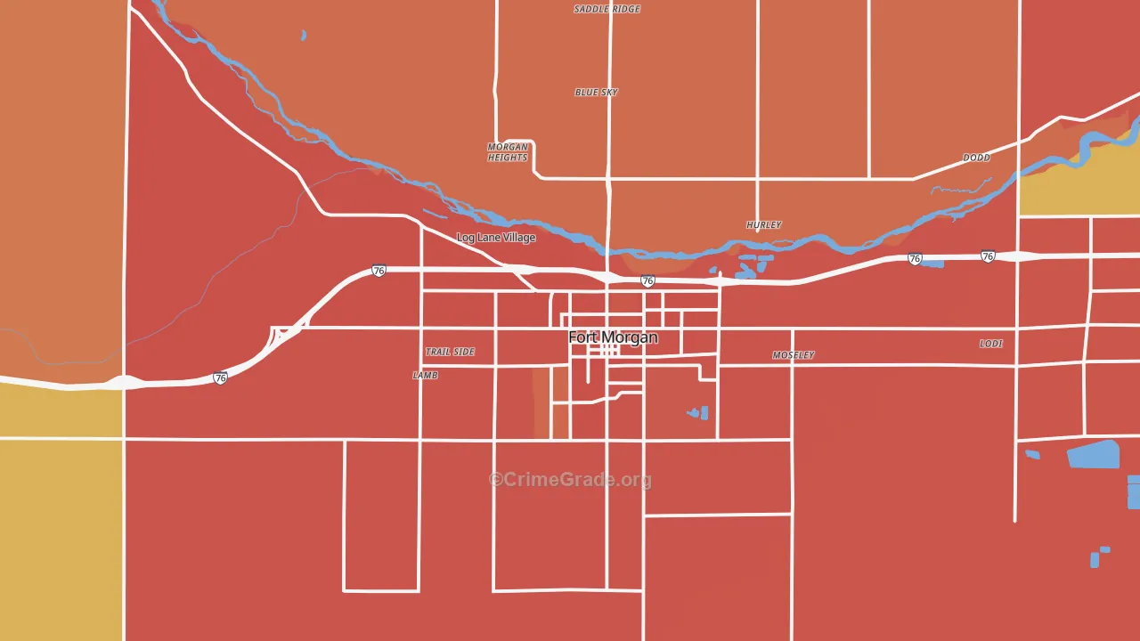 Log Lane Village, CO Map of Murder Rates