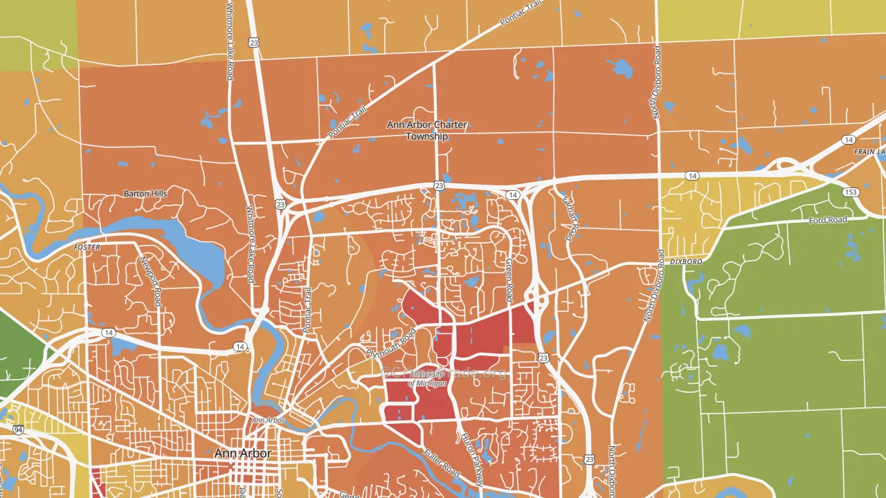 Logan, Ann Arbor, MI Map of Murder Rates