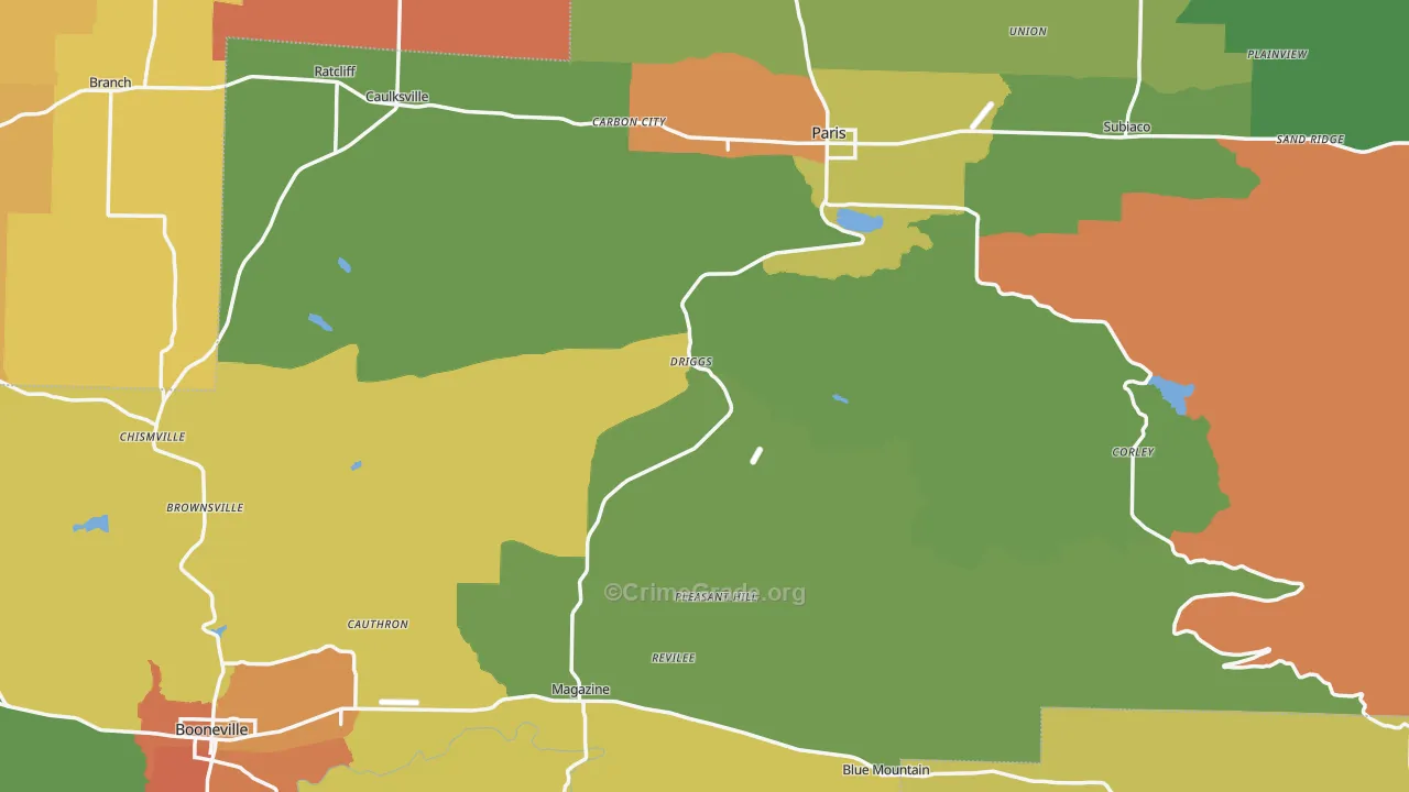 Logan County, AR Map of Murder Rates