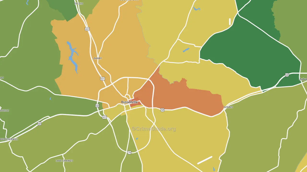 Logan County, KY Map of Murder Rates
