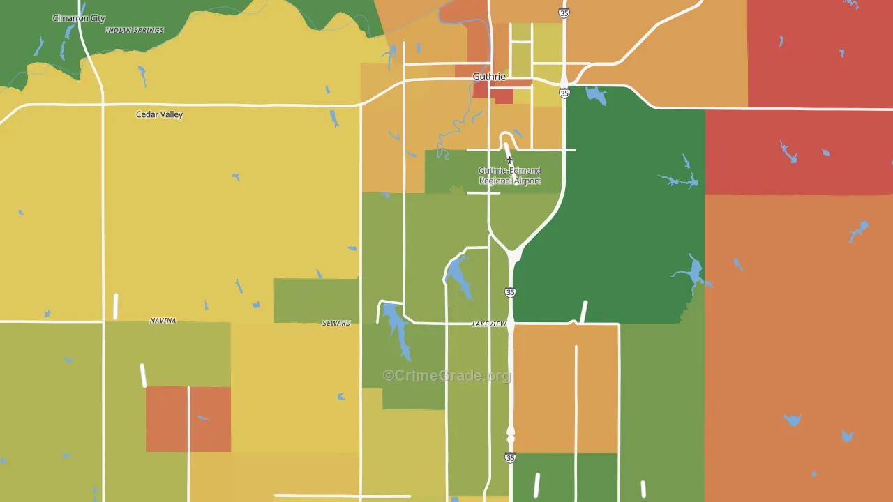 Logan County, OK Map of Murder Rates