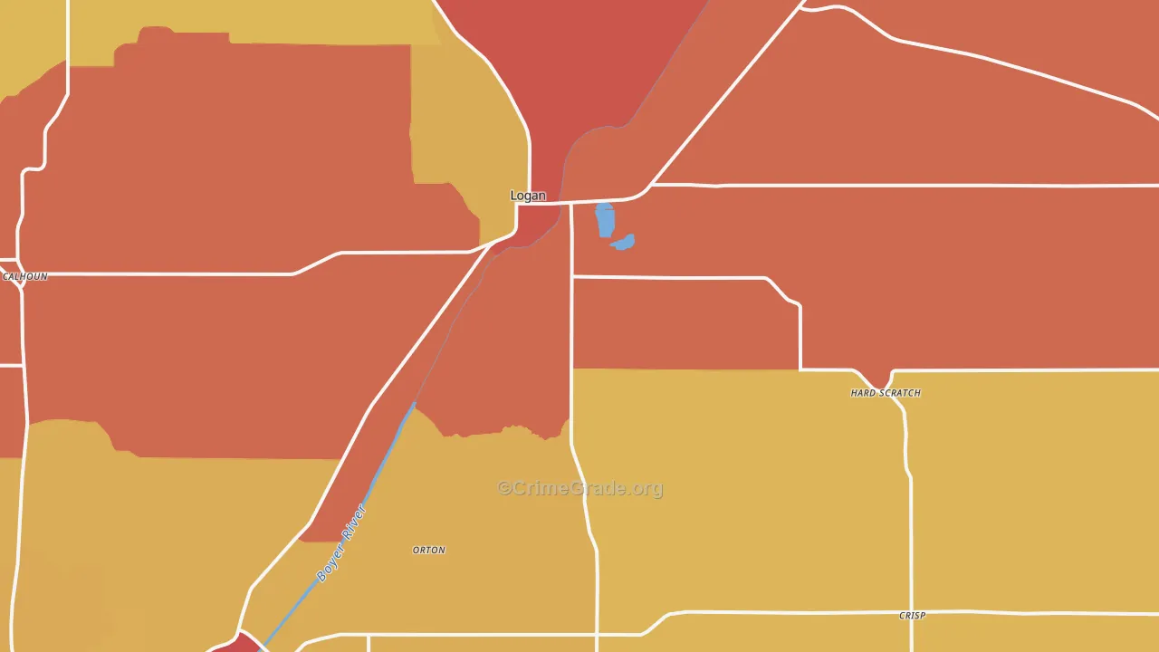 Logan, IA Map of Murder Rates
