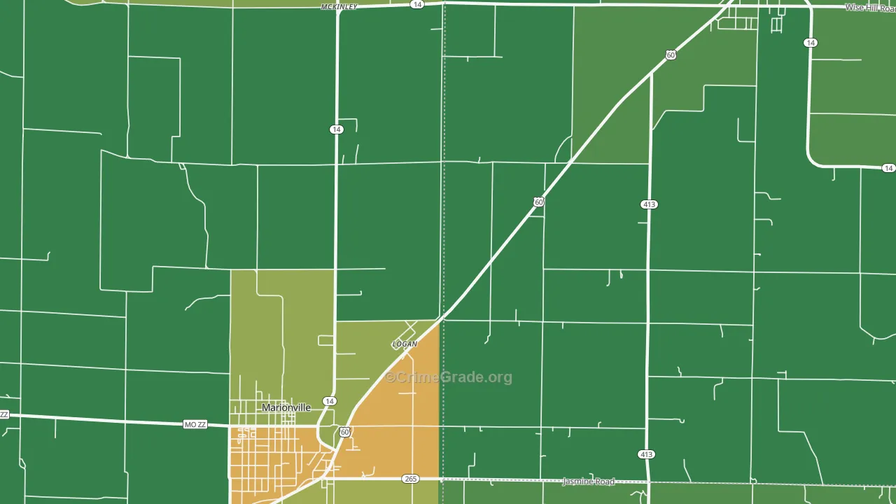 Logan, MO Map of Murder Rates